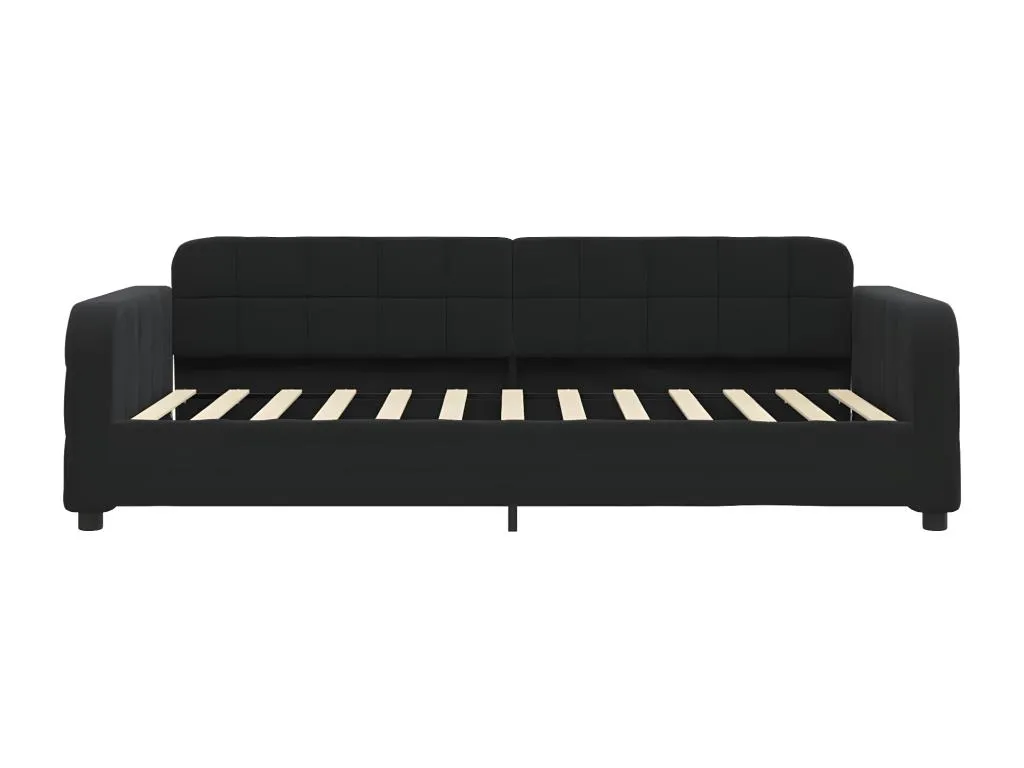 Sofá cama con colchón negro 100x200 cm terciopelo 27982GRCI