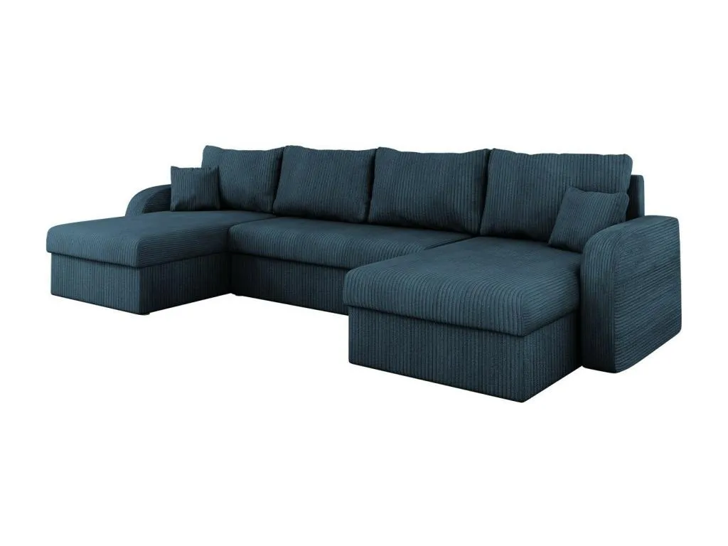 Sofá rinconero Hogarmini 233 Turquesa Función de descanso Caja de ropa de cama 304x80cm rqvc23659