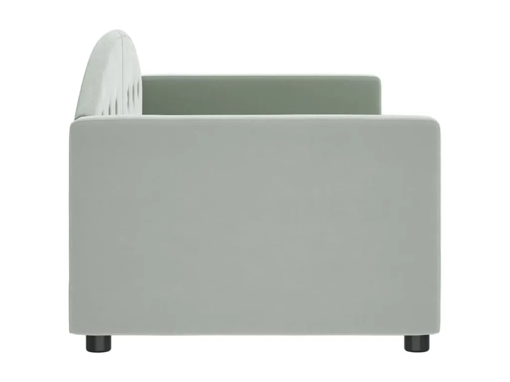 Sofá cama sin colchón terciopelo gris claro 80x200 cm ASXR87096