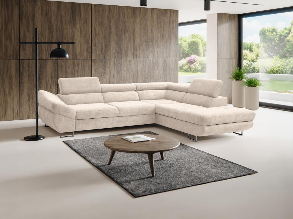 Sofá cama rinconero derecho de tela beige - EgtzdTx870BW