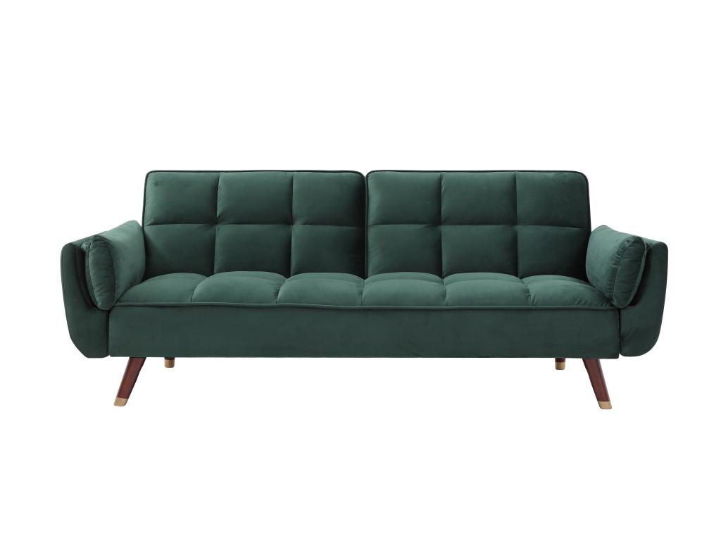 Sofá cama de 3 plazas de terciopelo verde - BQtldzw986Py