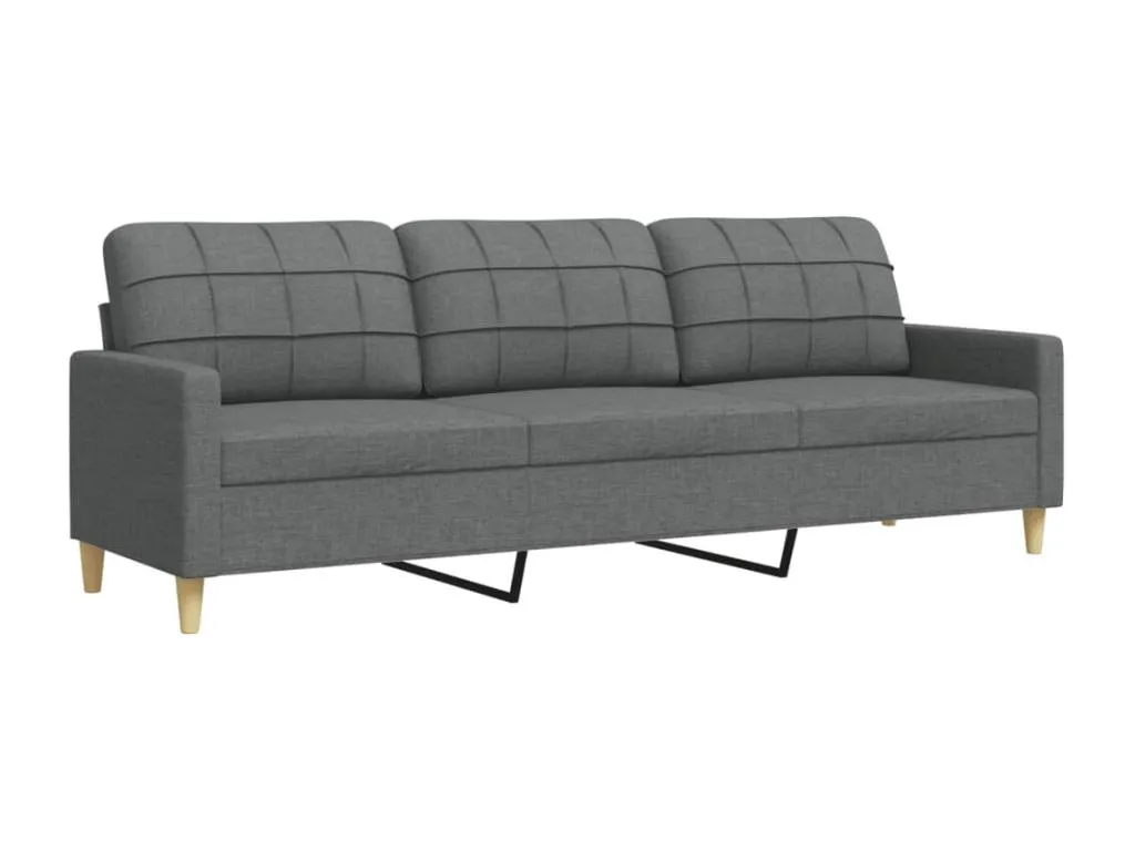 Sofá de 3 plazas de tela gris oscuro 210 cm 21179FGPN