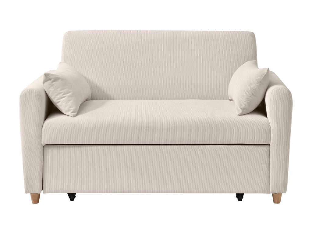 Sofá cama de 2 plazas de pana beige Nidolux