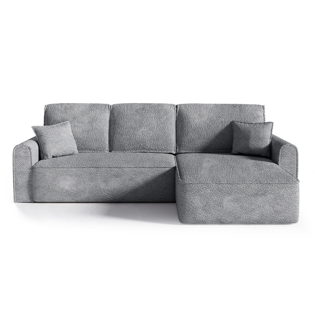 Sofá rinconero reversible y convertible de 4 plazas con arcón, estructura en pino gris xo6723q9