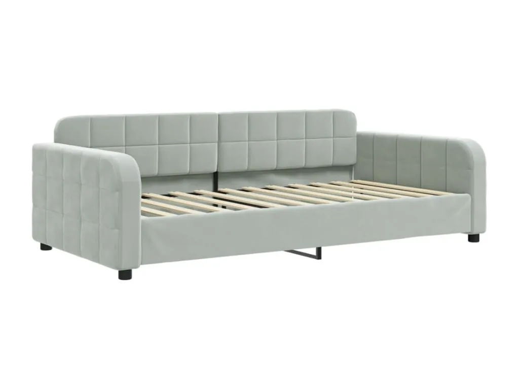 Sofá cama sin colchón terciopelo gris claro 100x200 cm KLBG64038