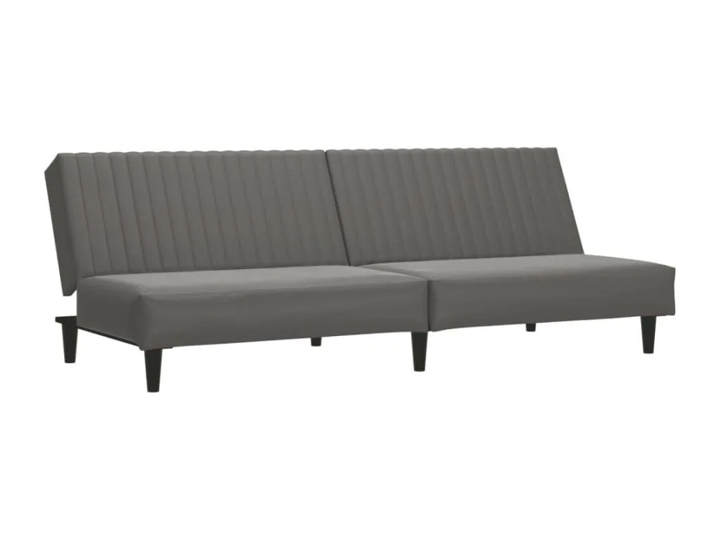 Sofá cama de 2 plazas cuero sintético gris VHQR87773