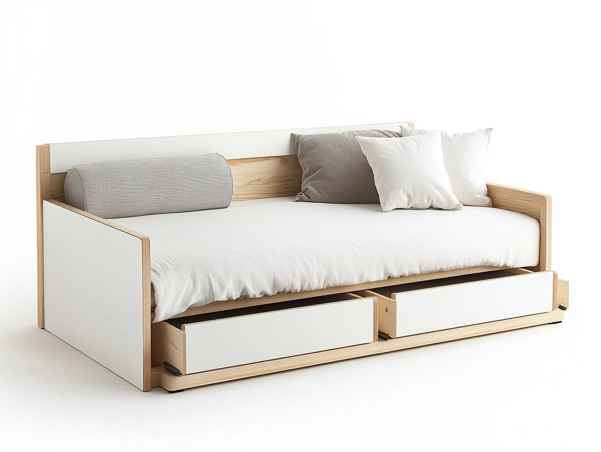 Sofá cama con almacenamiento, diseño moderno