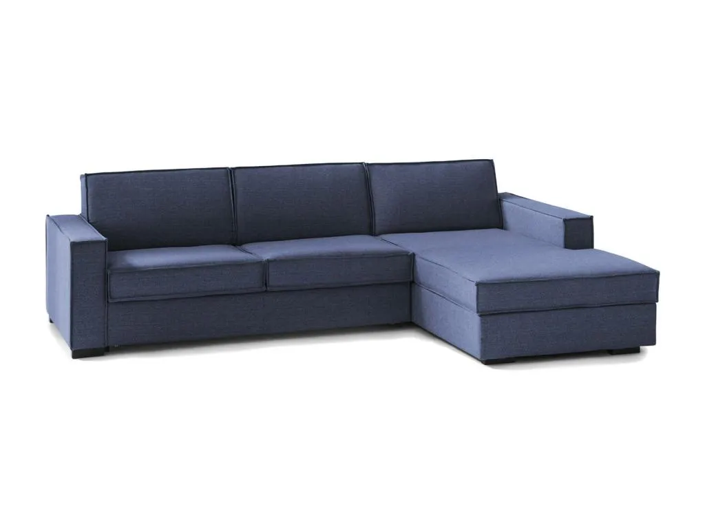 Sofá cama Decoencanto Sofá esquinero Made in Italy Sofá con apertura giratoria Península de almacenaje derecha con reposabrazos estándar
