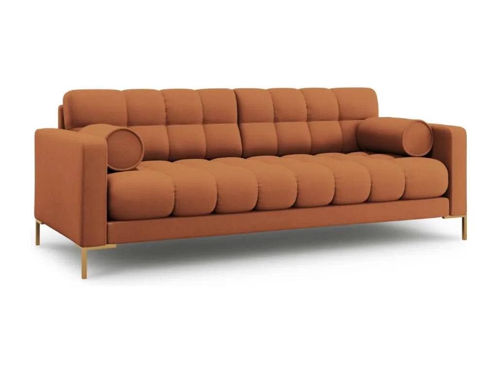 Mobtrendy - Sofá Mobtrendy 4 plazas de tejido estructural ladrillo - 217x92x75cm znep97327