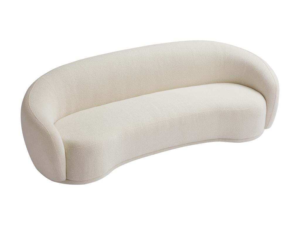 Sofá de 3 plazas de tela de rizo beige Habitarluz 67197OCDX