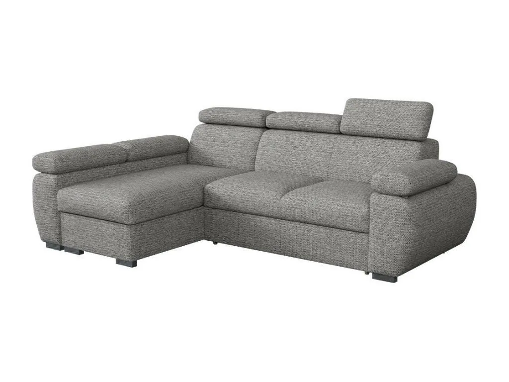 Sofá rinconero Hogarmini 132 Gris Función de descanso Caja de ropa de cama 255x170cm pwoz11964
