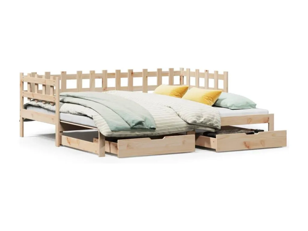 Sofá cama Casahandy con cajones estructura maciza de Casahandy 90x190 cm