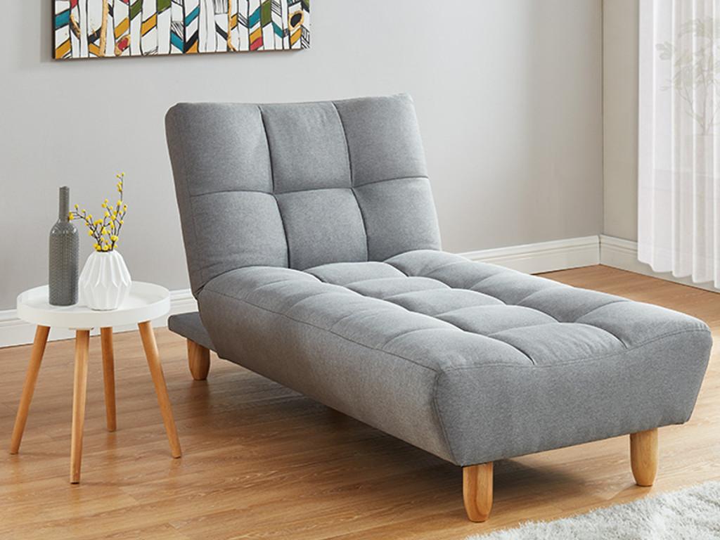 Diván cama de tela ESTEBAN - Gris