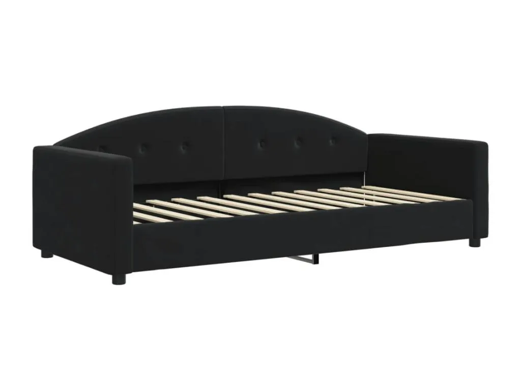 Sofá Cama Práctico con Colchón de Terciopelo Negro, tamaño individual de 90x200 cm.  YS1209099