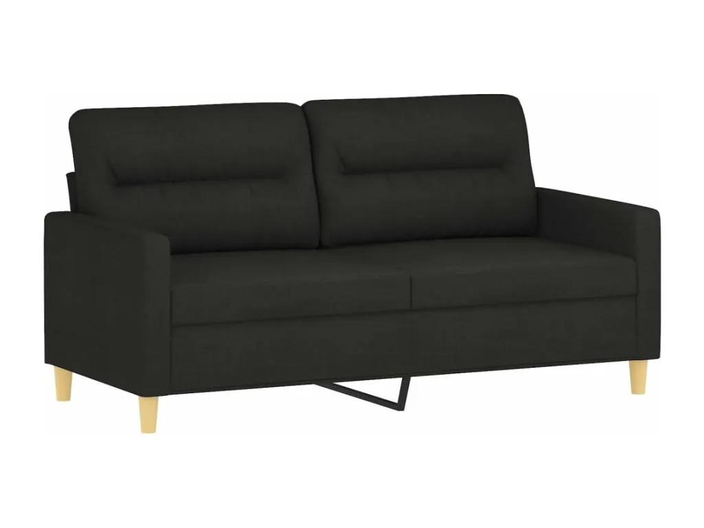 Sofá de 2 plazas de tela negro 140 cm