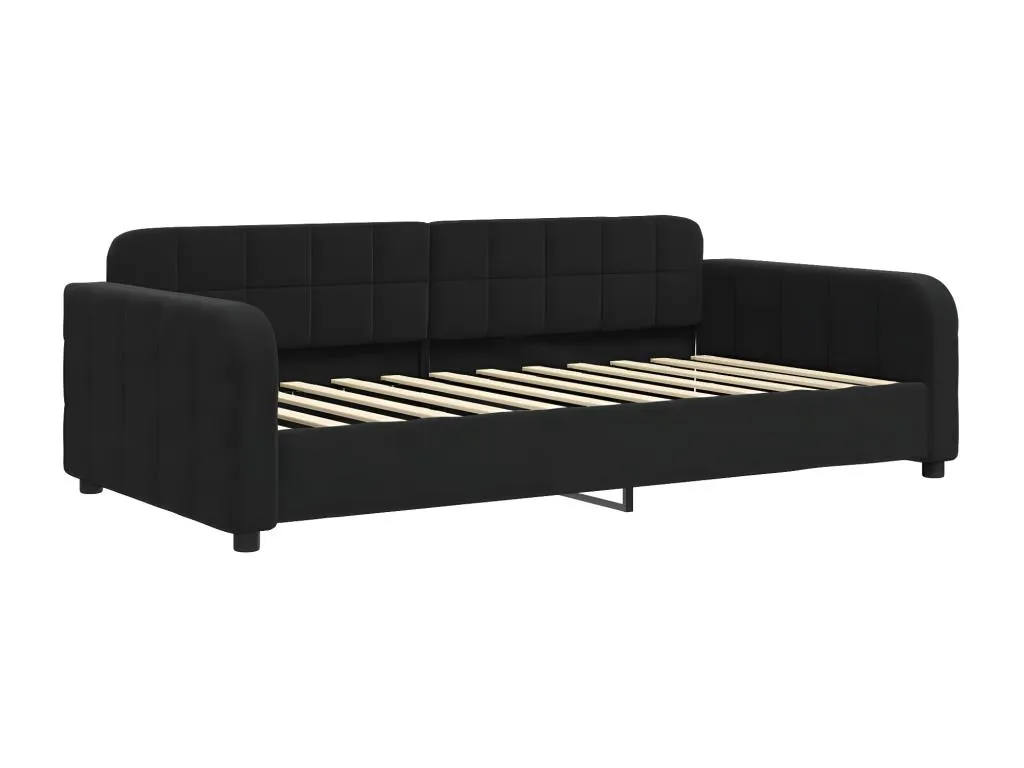 Sofá cama con colchón negro 100x200 cm terciopelo 27982GRCI