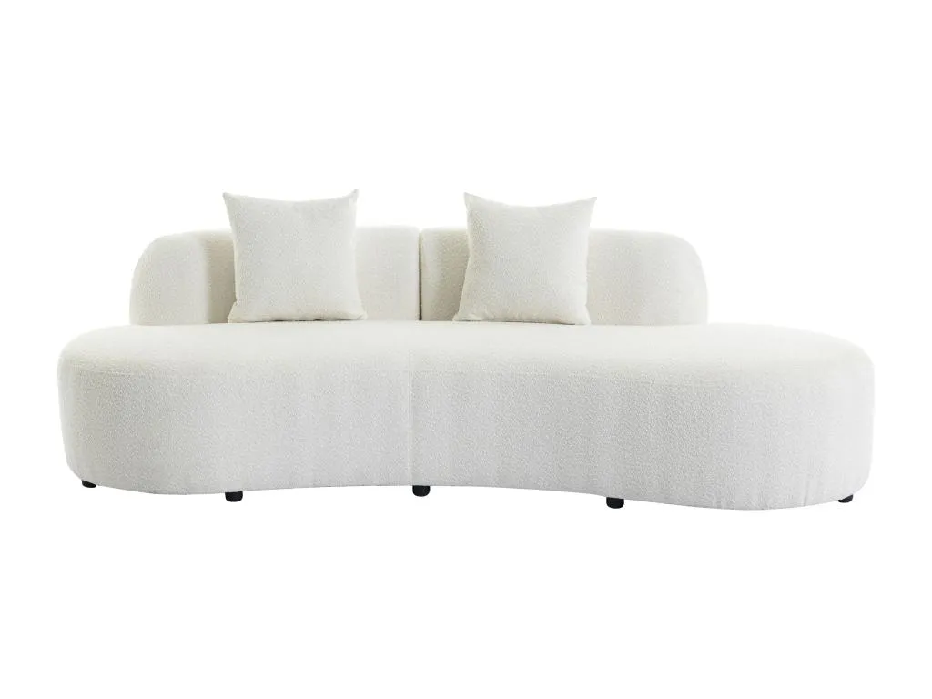 Sofá de 3 plazas de tela bouclé blanco Hogarsens