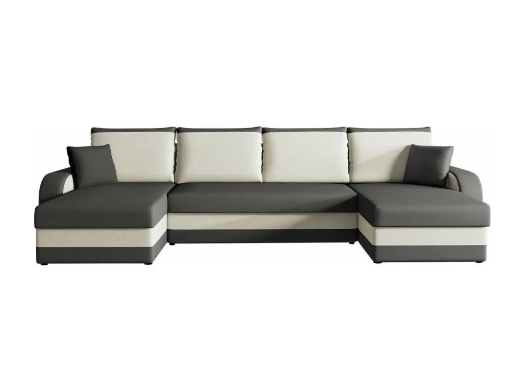 Sofá rinconero Mobtrendy 233 Gris Función de descanso Caja de ropa de cama 304x140x80cm 79531nwcf