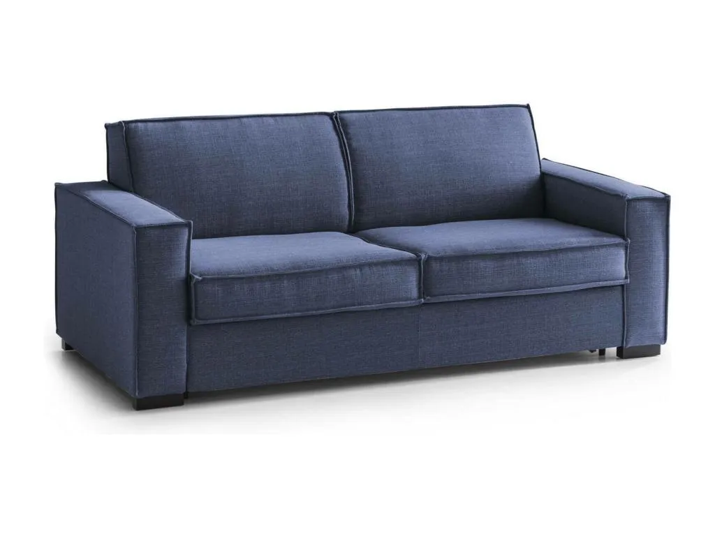 Sofa cama Prietocasa Sofá de 3 plazas Made in Italy Sofá de salón con apertura giratoria en tela acolchada con reposabrazos delgados Cm