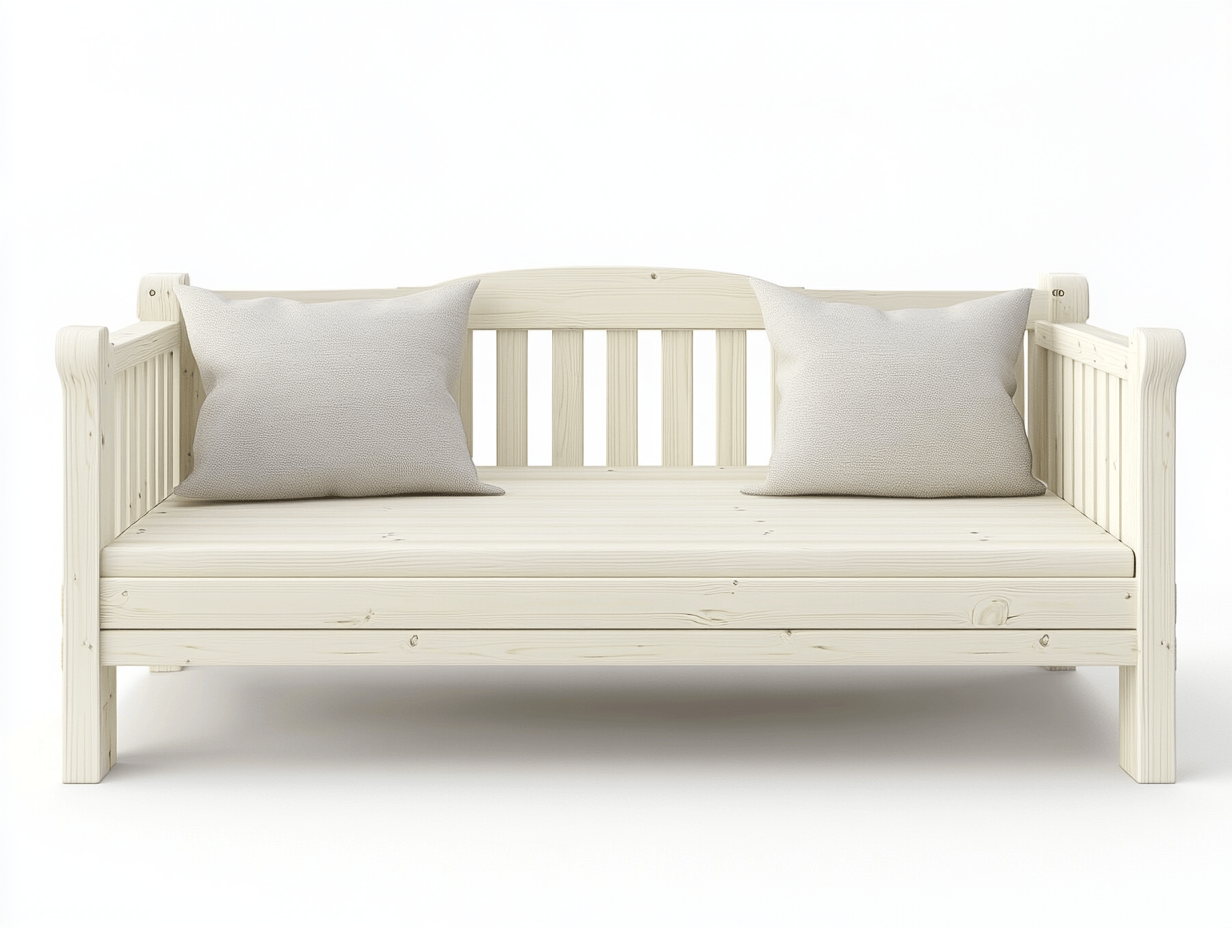 Sofá cama de madera maciza estilo moderno en - blanco para sala de estar 200x90 cm