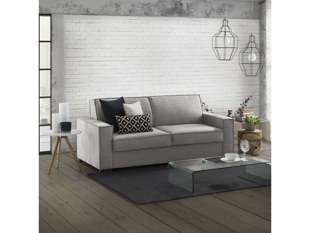 Mobtrendy Sofá Cama Sofá de 3 plazas Made in Italy Sofá de salón con apertura giratoria de tejido acolchado con reposabrazos estándar 40837jvza