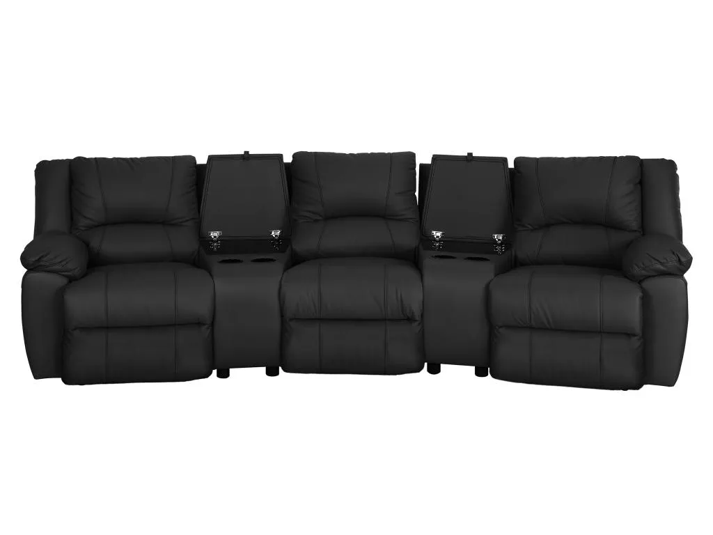 Sofá Homepleno 3 plazas de piel Homepleno - Negro mvur45042
