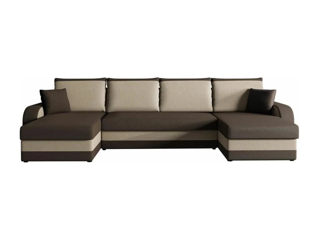 Sofá rinconero Decounico 233 Marrón Función de descanso Caja de ropa de cama 304x140cm