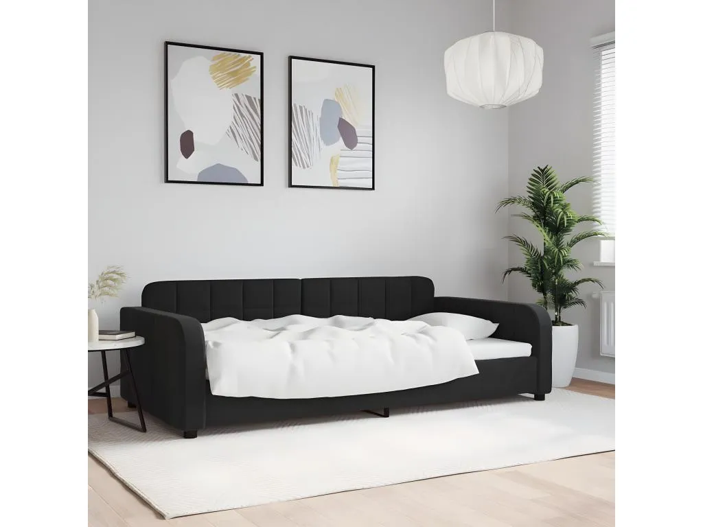 Sofá cama negro 100x200 cm terciopelo