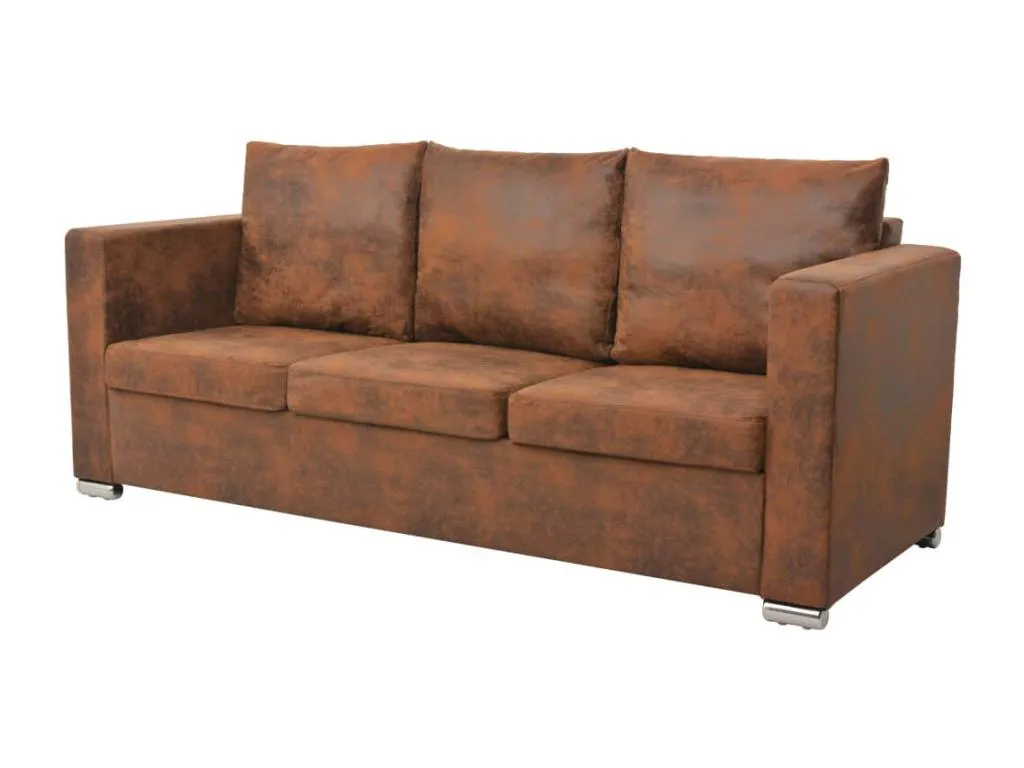 Sofá de 3 plazas de cuero artificial de Banakdecoracion 191x73x82 cm 16900PXTP