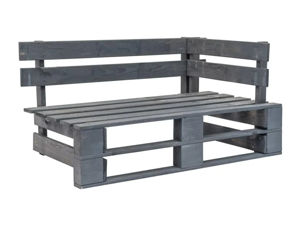 Sofá de palets 2 plazas cojines gris Boverdeco impregnada