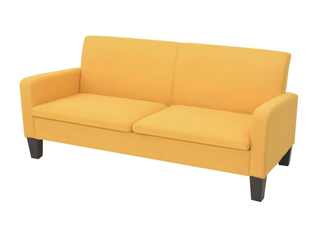Sofá de 3 plazas 180x65x76 cm amarillo OSVK20618