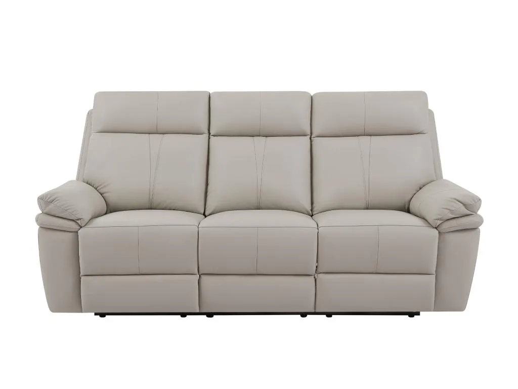 Sofá 3 plazas Mobtrendy eléctrico de cuero gris claro Mobtrendy buar69486