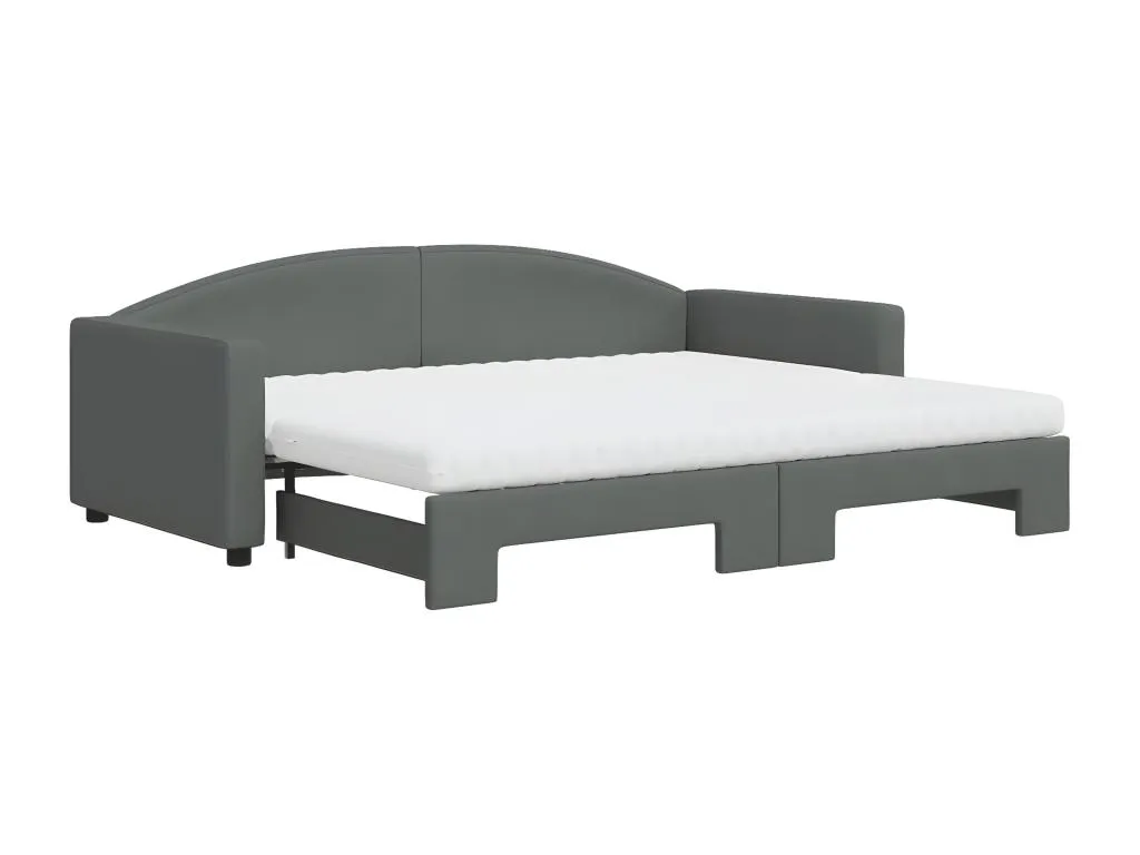 Sofá cama Luxmbls con colchón tela gris oscuro 90x200 cm 75304LPTJ
