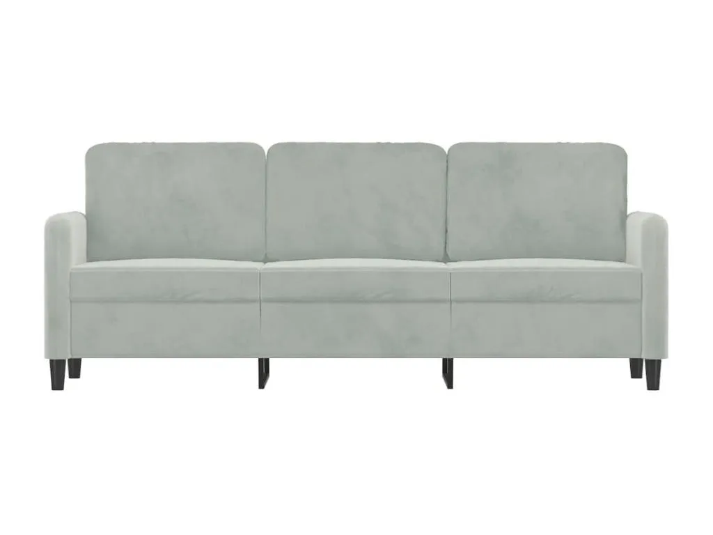 Sofá de 3 plazas terciopelo gris claro 180 cm 94612tert