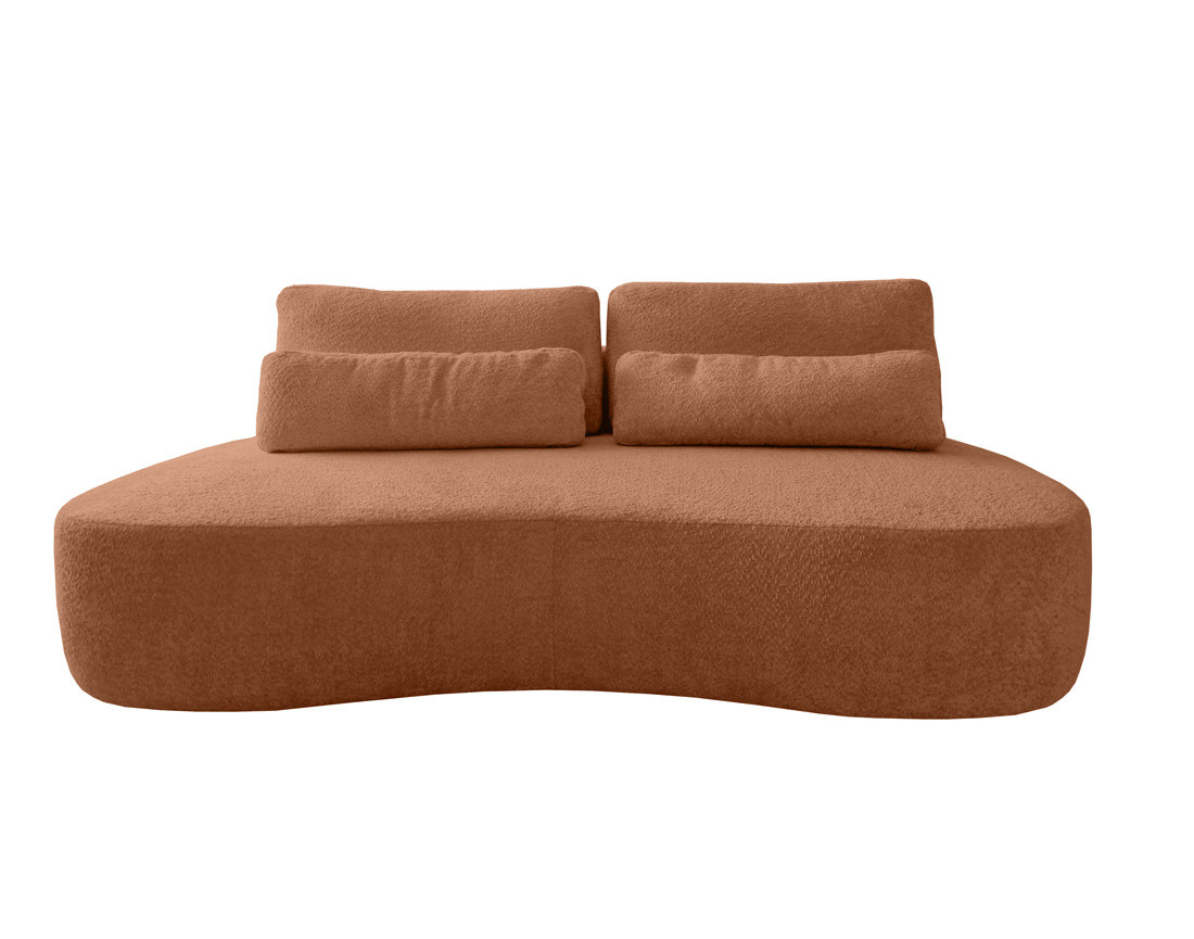 Sofá cama fijo de 3 plazas en tela color óxido sv9966c9