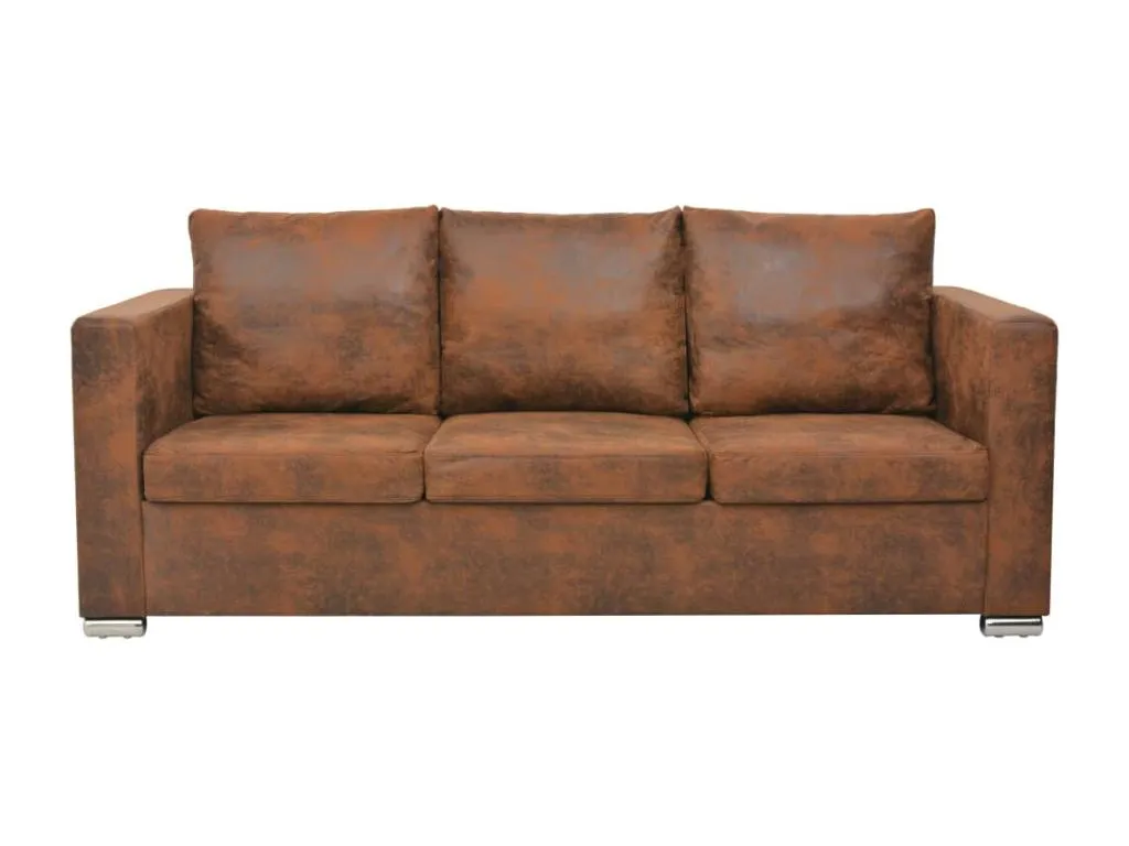 Sofá de 3 plazas de cuero artificial de Banakdecoracion 191x73x82 cm 16900PXTP