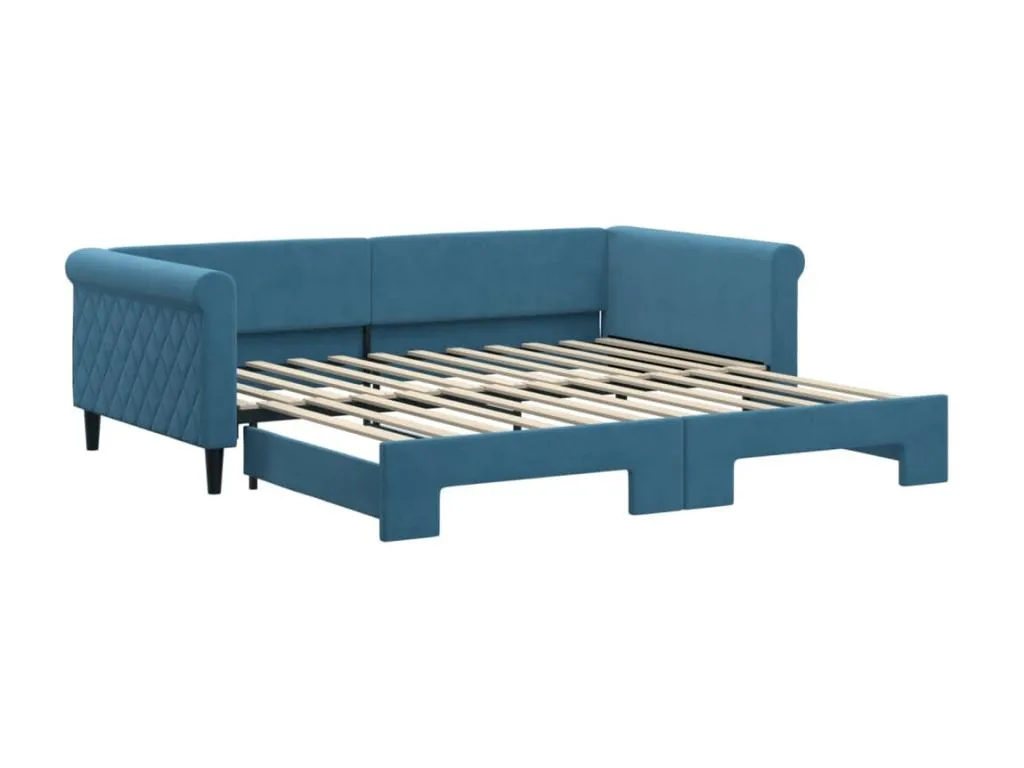 Sofá cama con cama Banakdecoracion azul 100x200 cm terciopelo BNUB07132