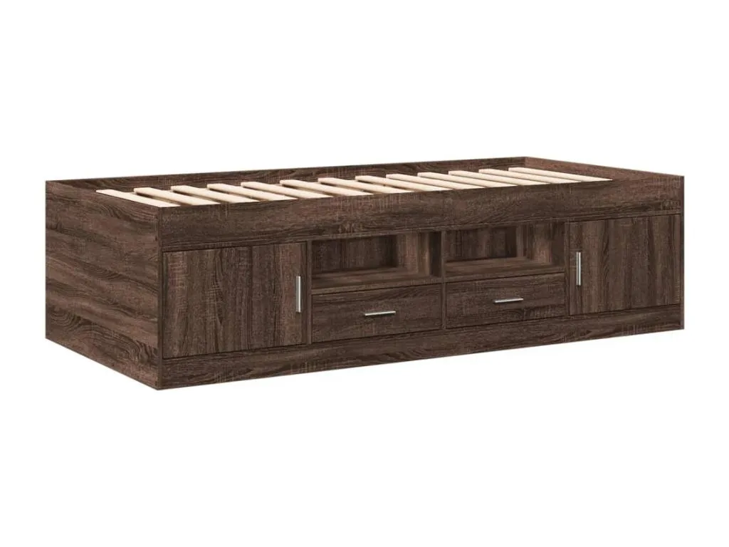 Sofá cama con cajones sin colchón Decoencanto marrón 75x190 cm