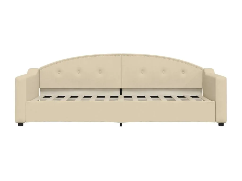 Sofá cama sin colchón tela crema 80x200 cm