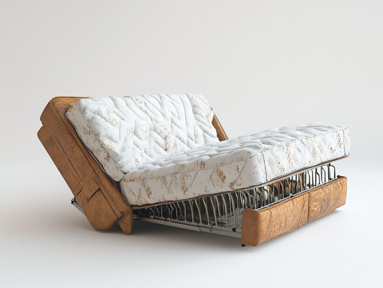 Sofá cama de madera con colchón blanco para sala de estar 200x100 cm funcional y moderno