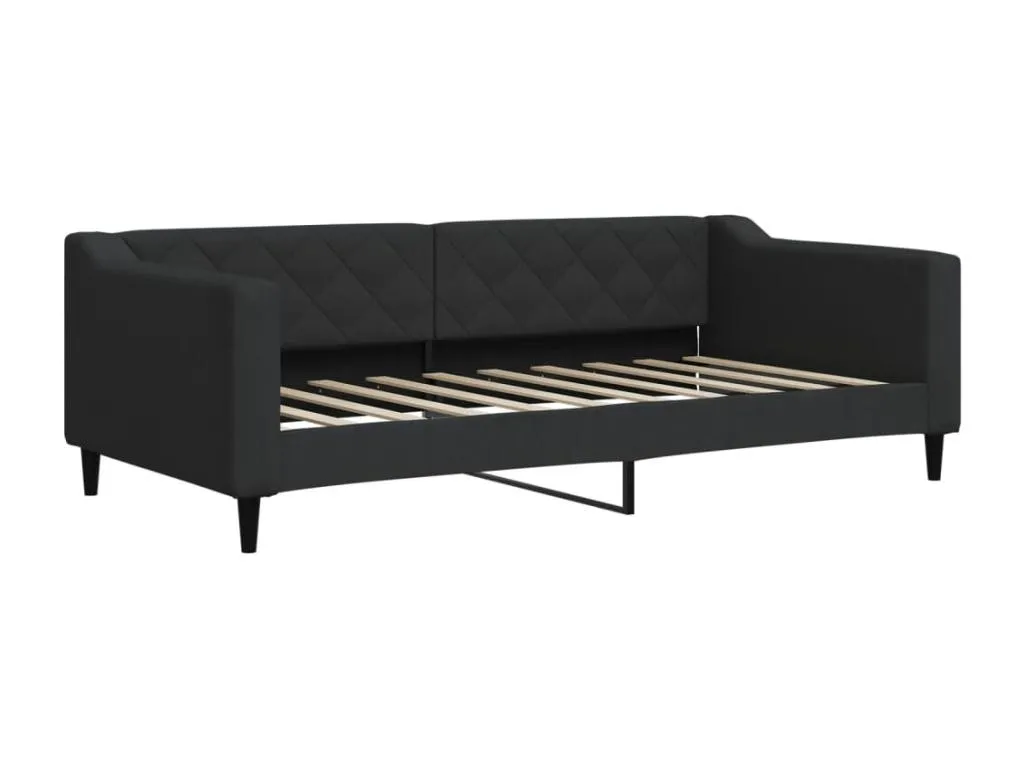 Sofá cama con colchón tela negro 90x190 cm tzts40866