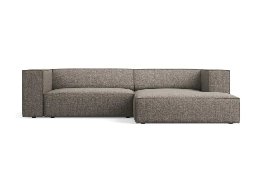 Casabellaes - Sofá esquinero derecho Casabellaes 3 plazas de tejido chenilla gris - 224x166x70cm 52944VKDR