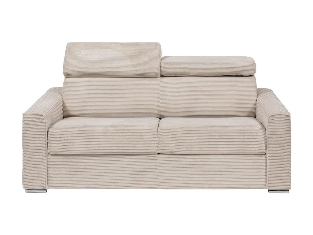Sofá cama de 4 plazas de apertura rápida de pana beige - Medidas dormitorio 160 cm - Colchón de 18 cm - Patriciabaezcasa
