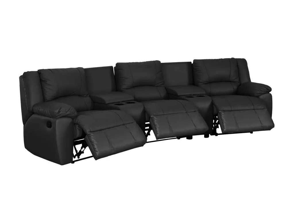 Sofá Homepleno 3 plazas de piel Homepleno - Negro mvur45042