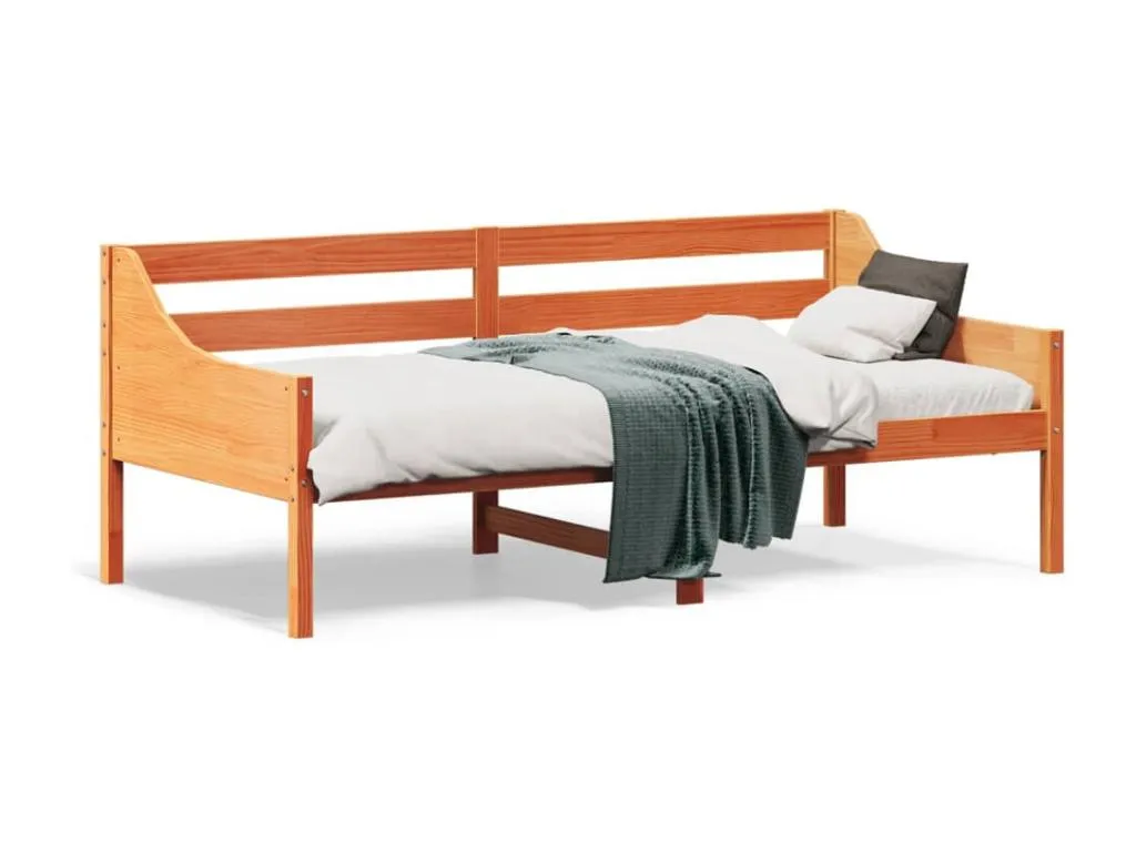 Alkifurniturees Sofá cama de Alkifurniturees maciza de Alkifurniturees marrón cera 90x190 cm 51943ZQNQ