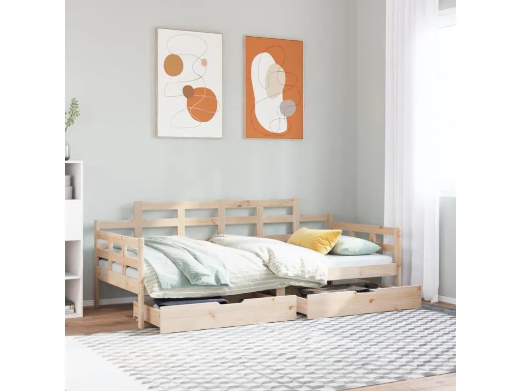 Sofá cama con cajones Vivircalido maciza de Vivircalido 90x190 cm trkd87679