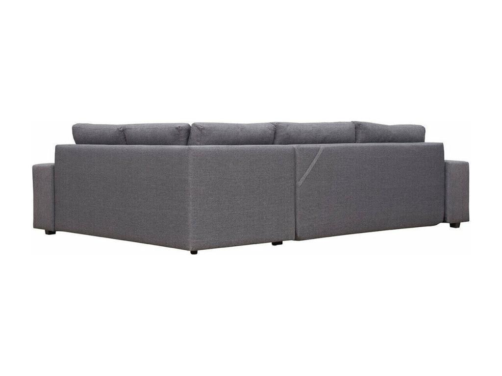 Sofá rinconero Kingsport 101, Gris, Función de descanso, Caja de ropa de cama, 305x205cm