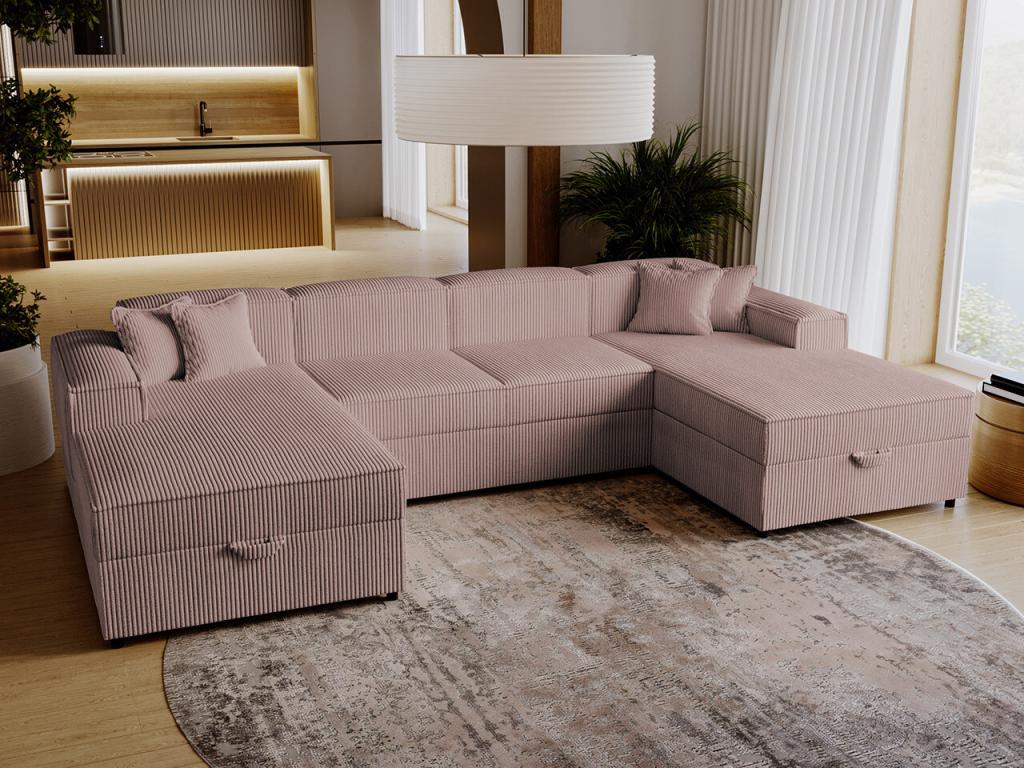 Sofá rinconero Joliven 115 Rosa Función de descanso Caja de ropa de cama 320x166x79cm