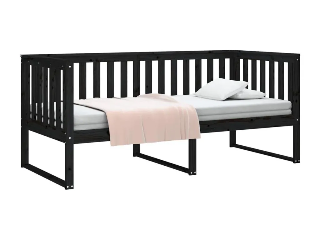 Sofá cama de Vivircalido maciza de Vivircalido negro 100x200 cm 23229mkje