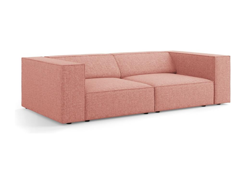 Joliven- Sofá 3 plazas de tejido chenilla rosa- 204x102x70cm